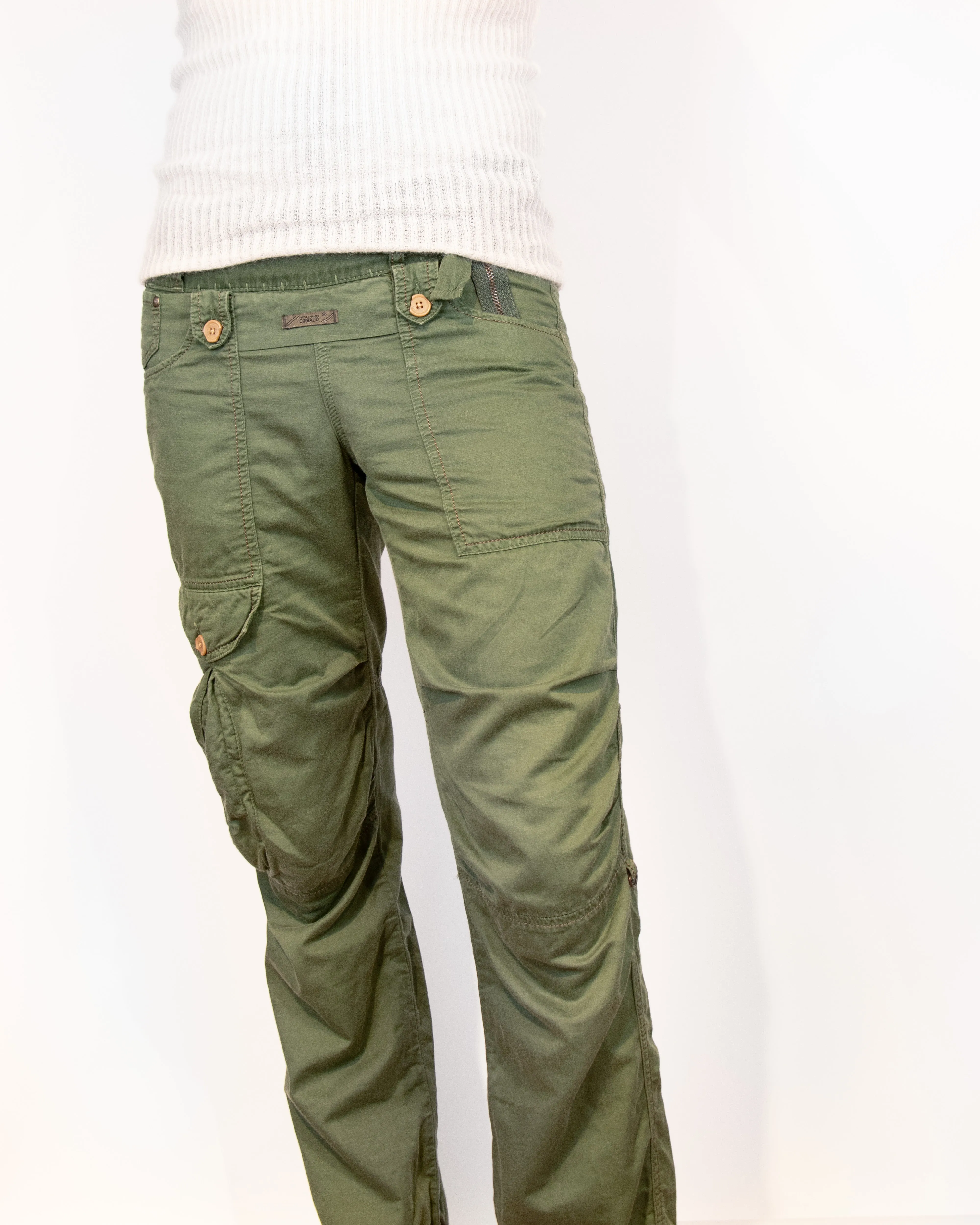 2000s Marithé et Francois Girbaud Green Cargo Pants M