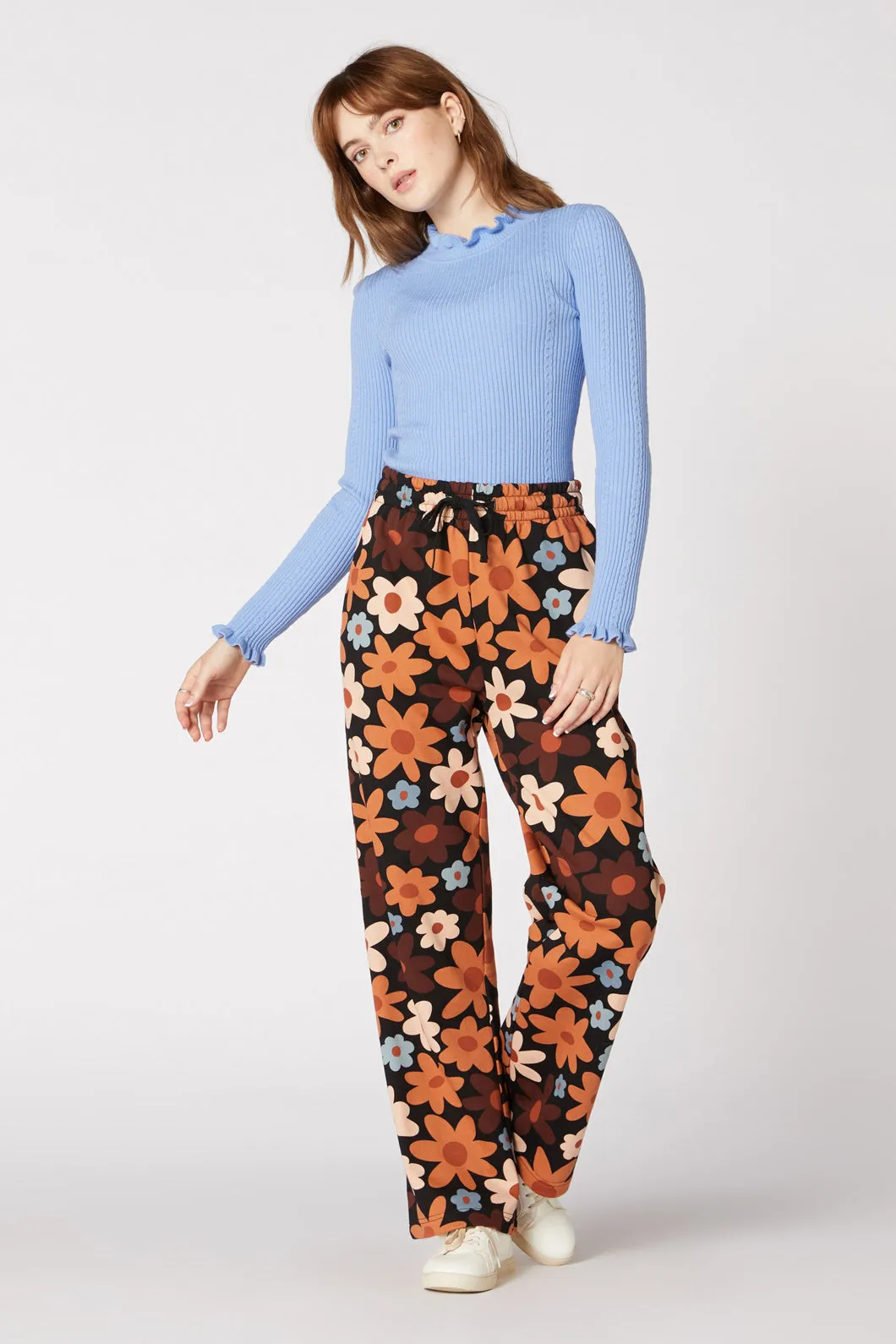 60S Daisy Floral Straight Leg Pant