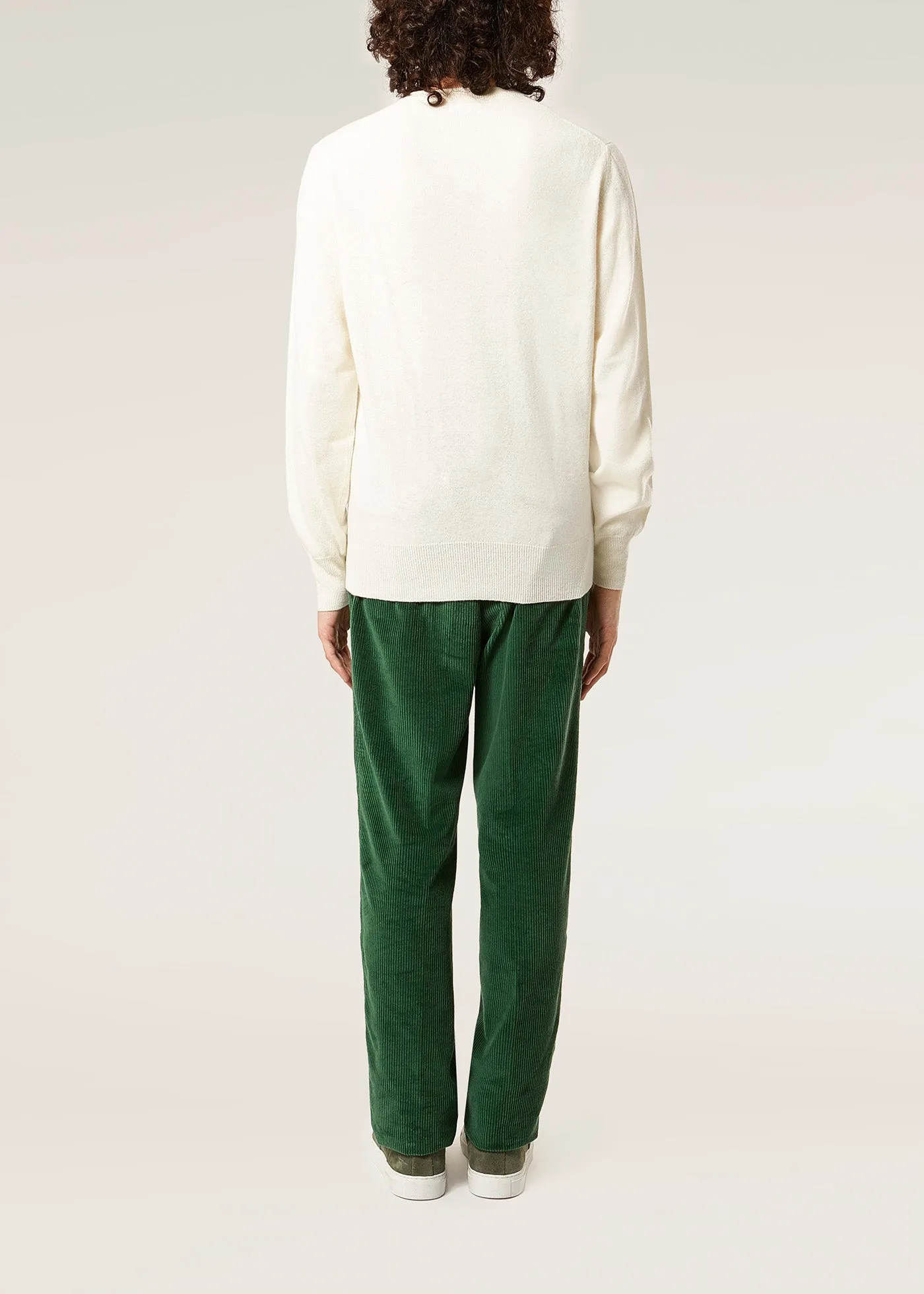 AANTIOCO SINGLE PLEATD COTTON CORDUROY TROUSERS