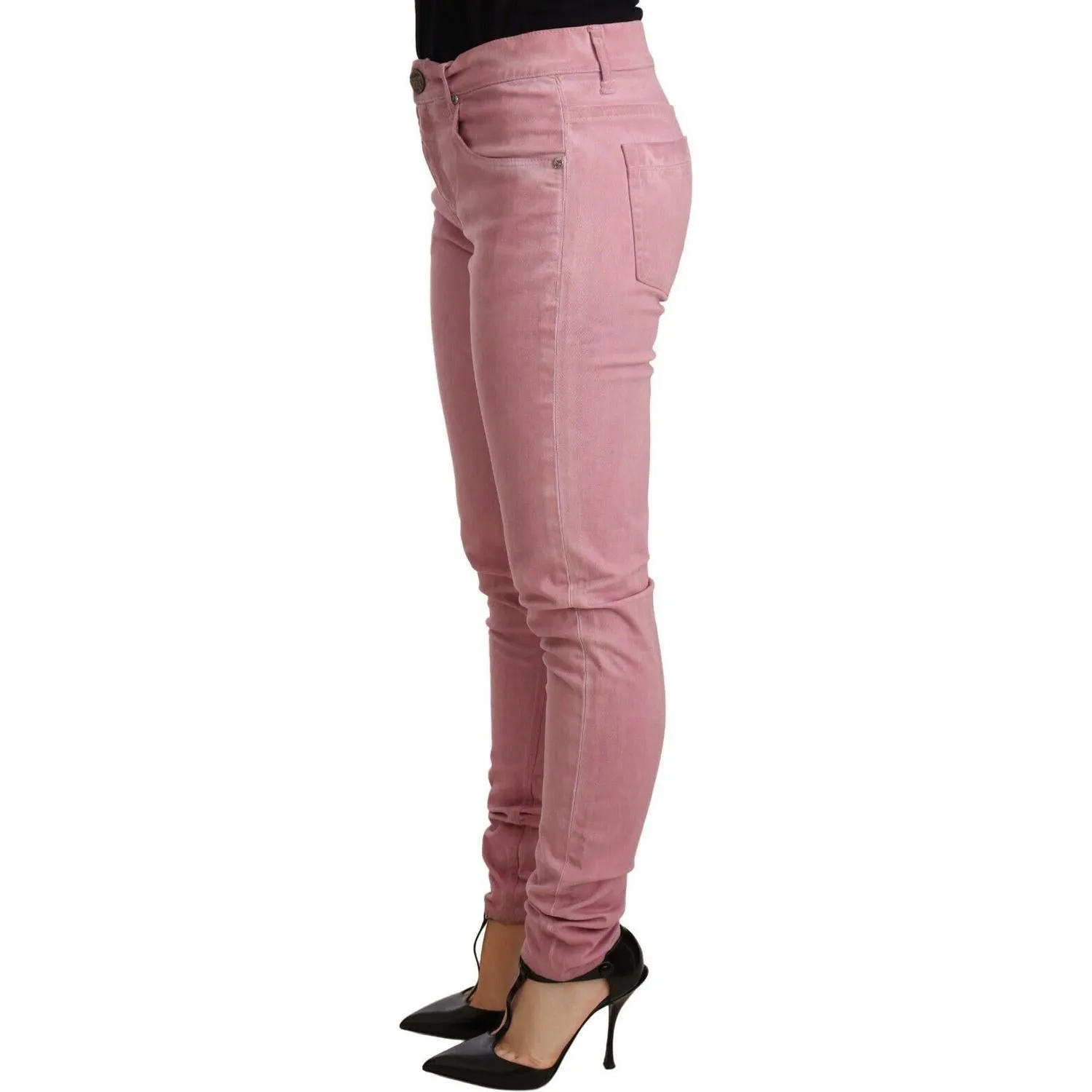 Acht Elegant Slim Fit Pink Denim Jeans