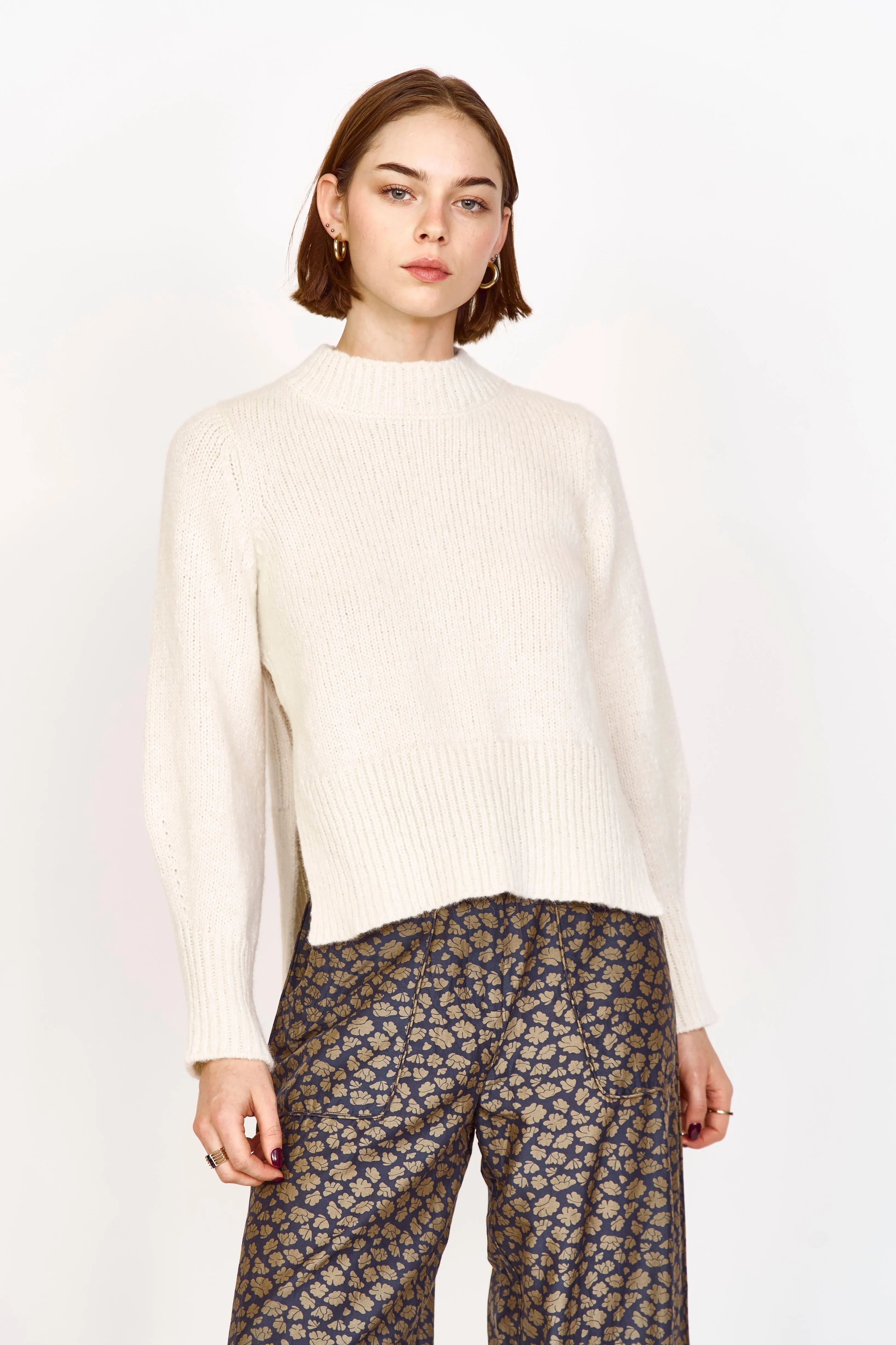 Aspen Open Side Pullover in Ivory