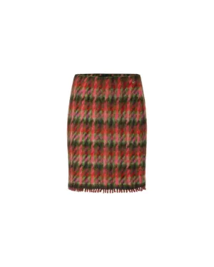 Blurred Plaid Knit Skirt