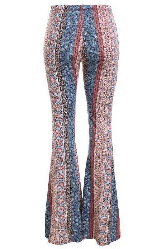 BOHO PRINT BELL BOTTOM PANTS