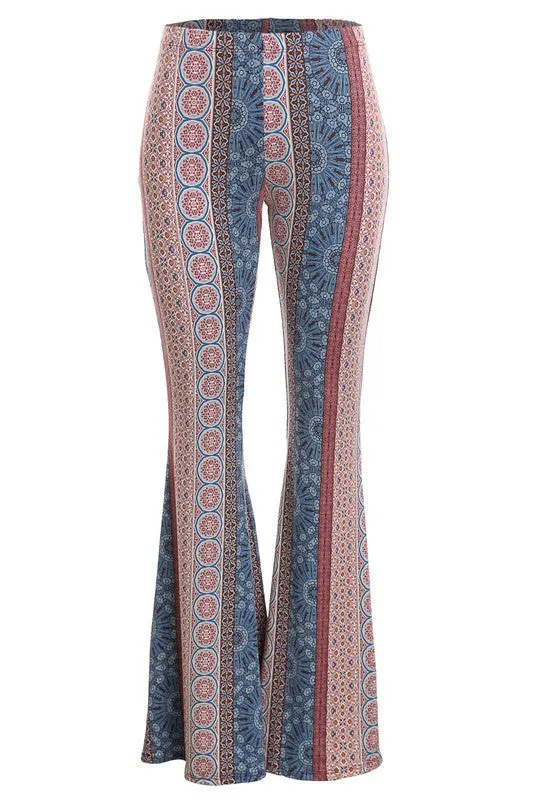 BOHO PRINT BELL BOTTOM PANTS