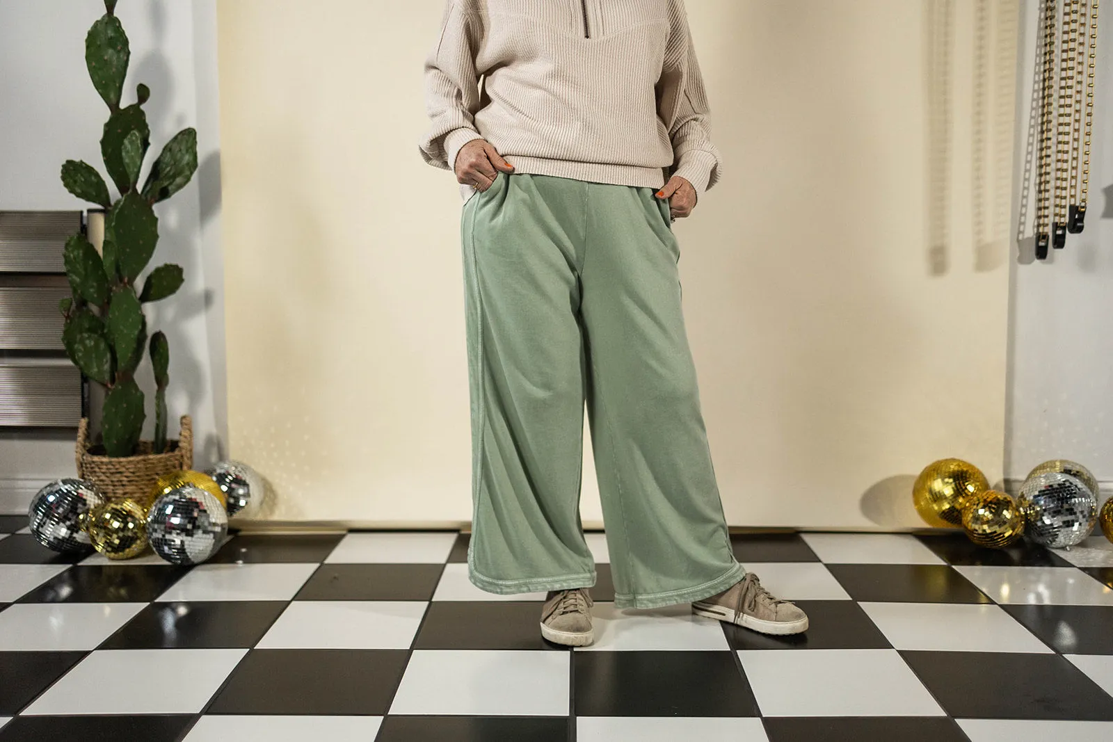 brody knit pants in sage