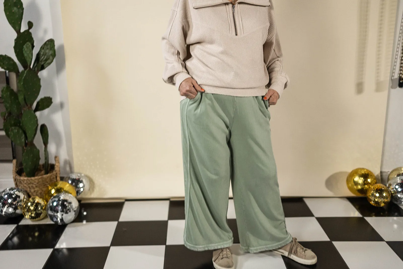 brody knit pants in sage