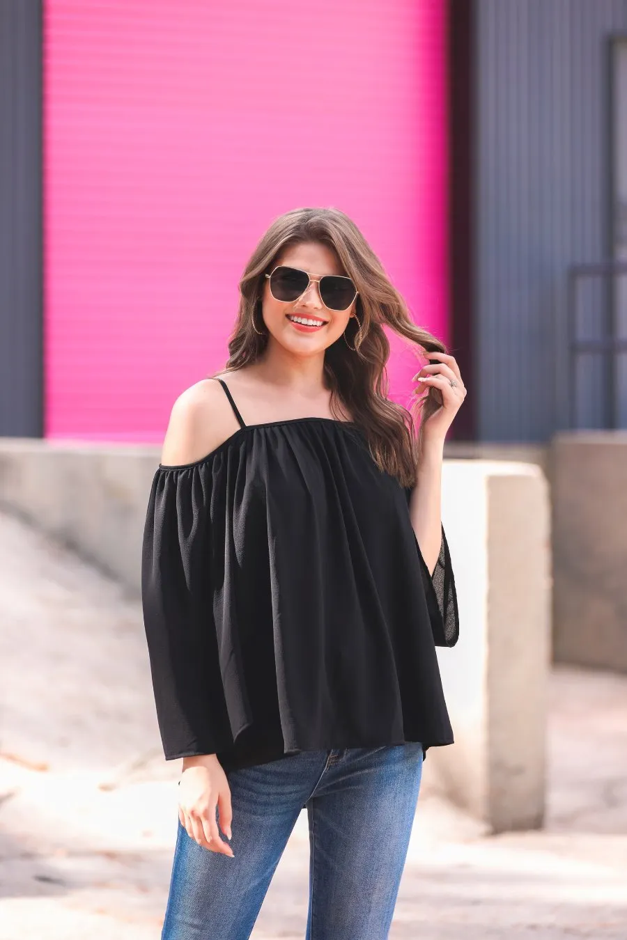 Charlotte Cold Shoulder Top