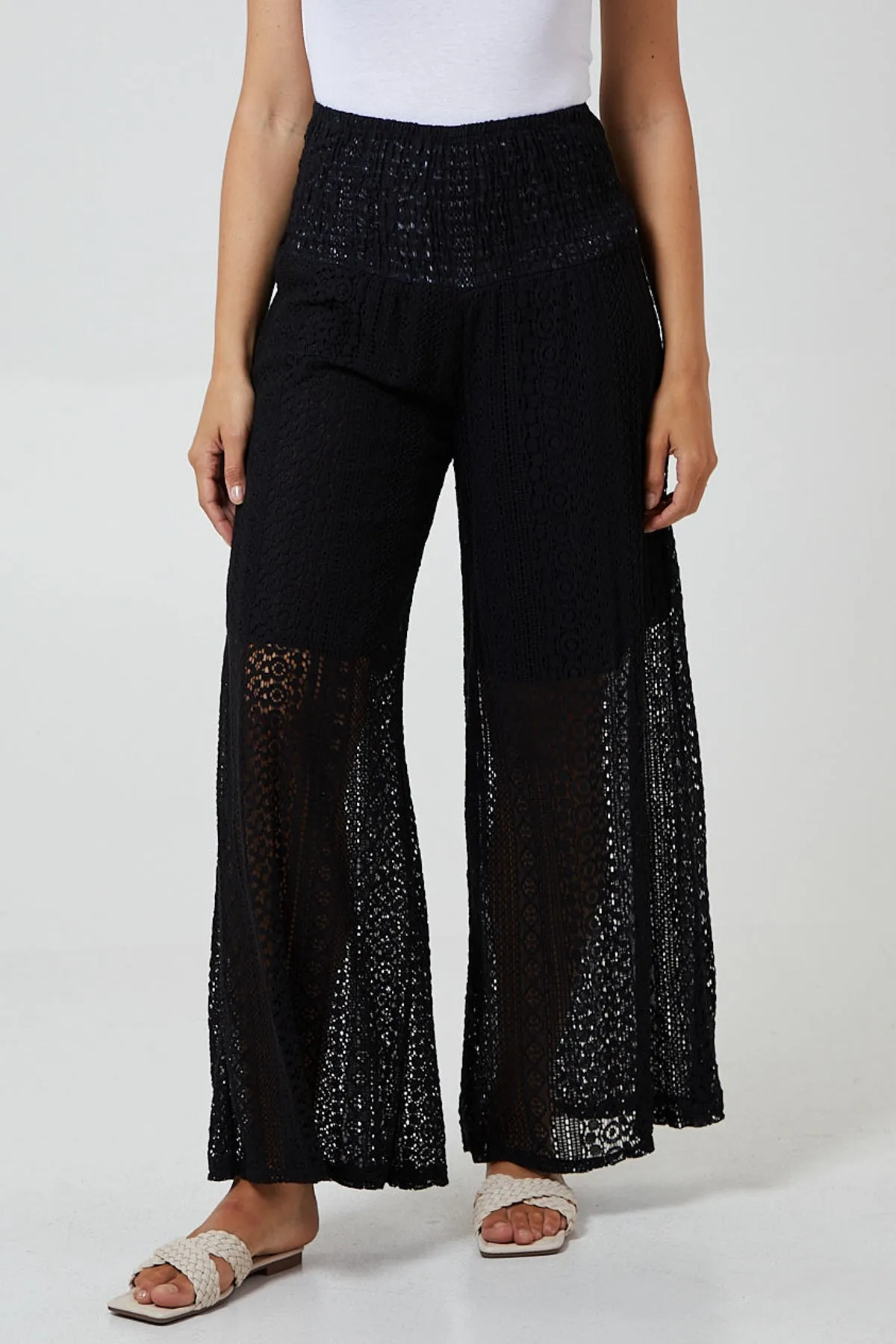 Crochet Shirred Waist Culottes