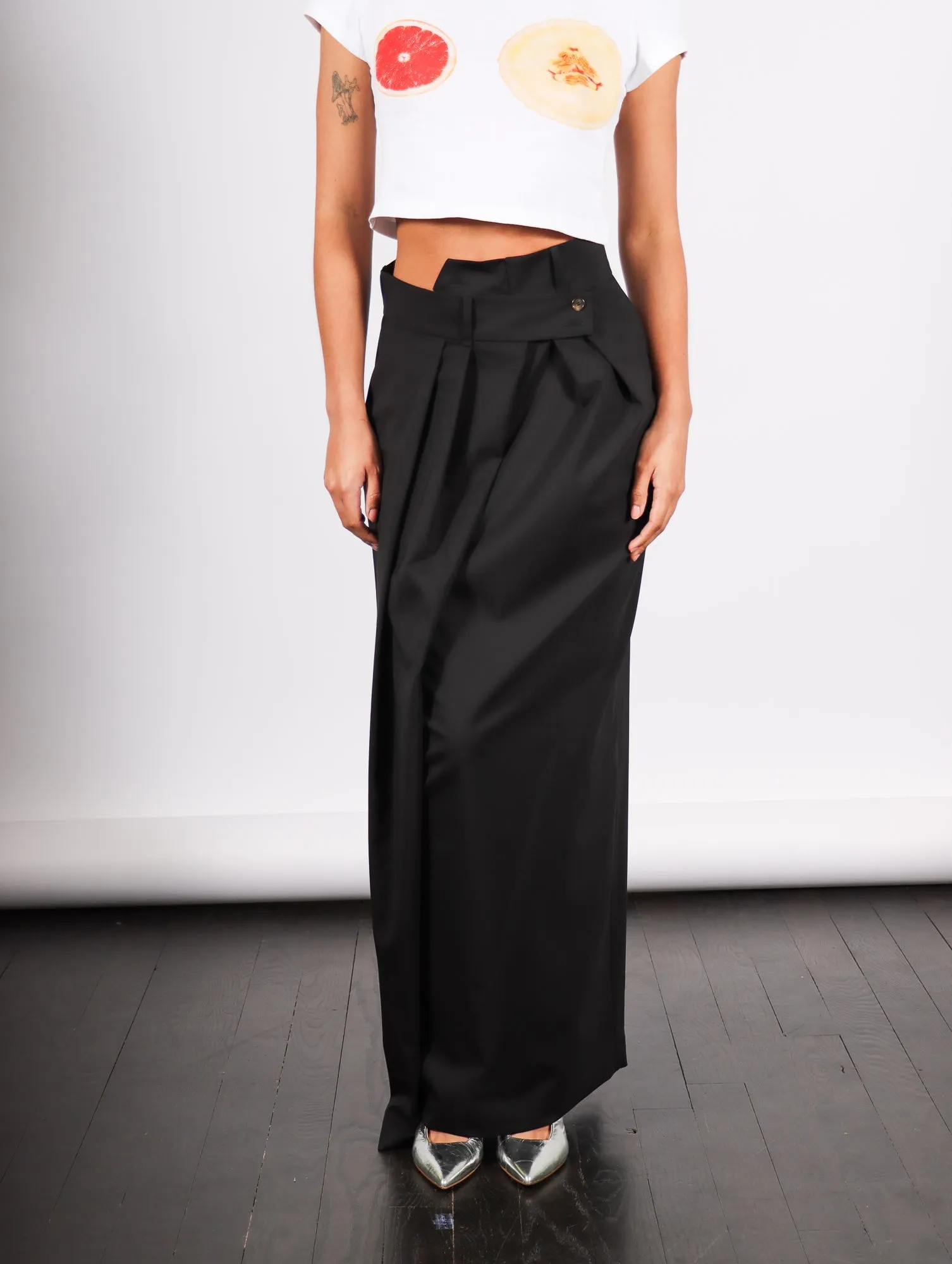 Deconstructed Skirt in Black by A.W.A.K.E. Mode