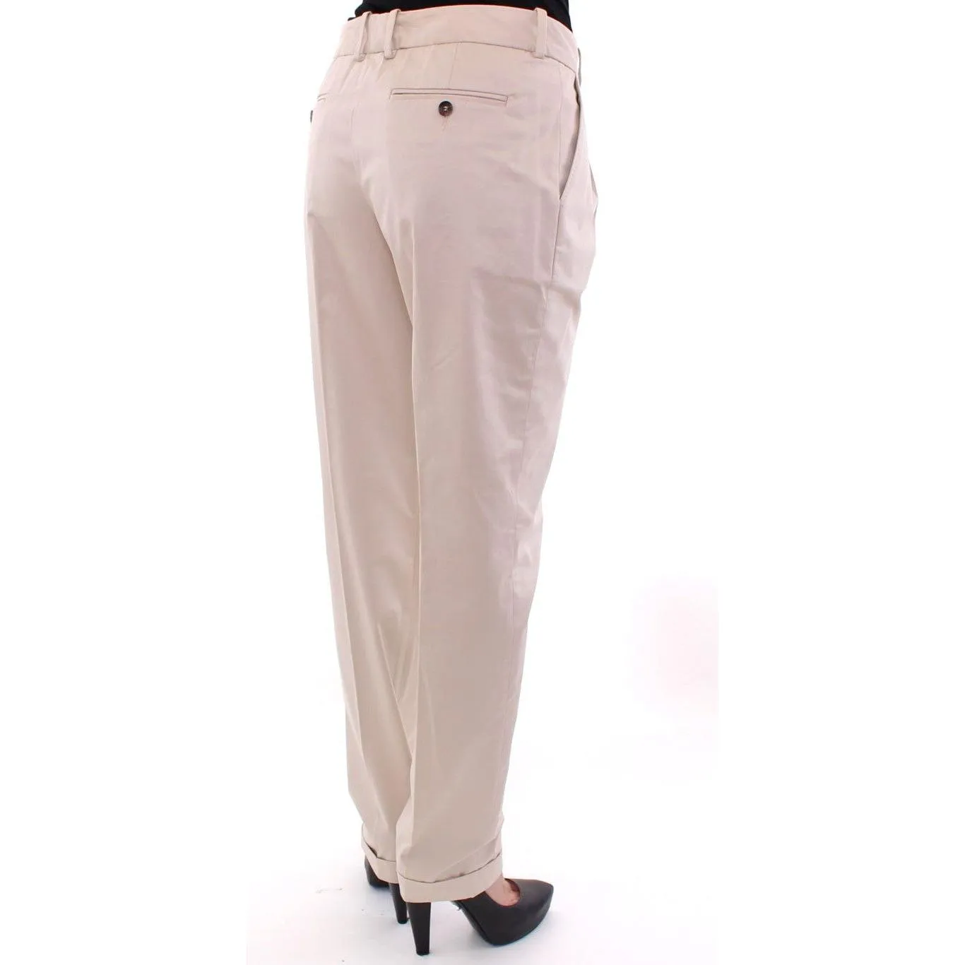 Dolce & Gabbana Elegant Beige Regular Fit Cotton Pants