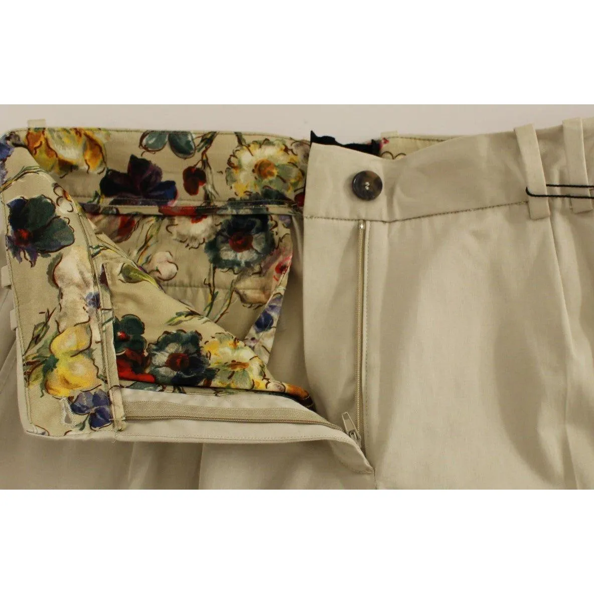 Dolce & Gabbana Elegant Beige Regular Fit Cotton Pants