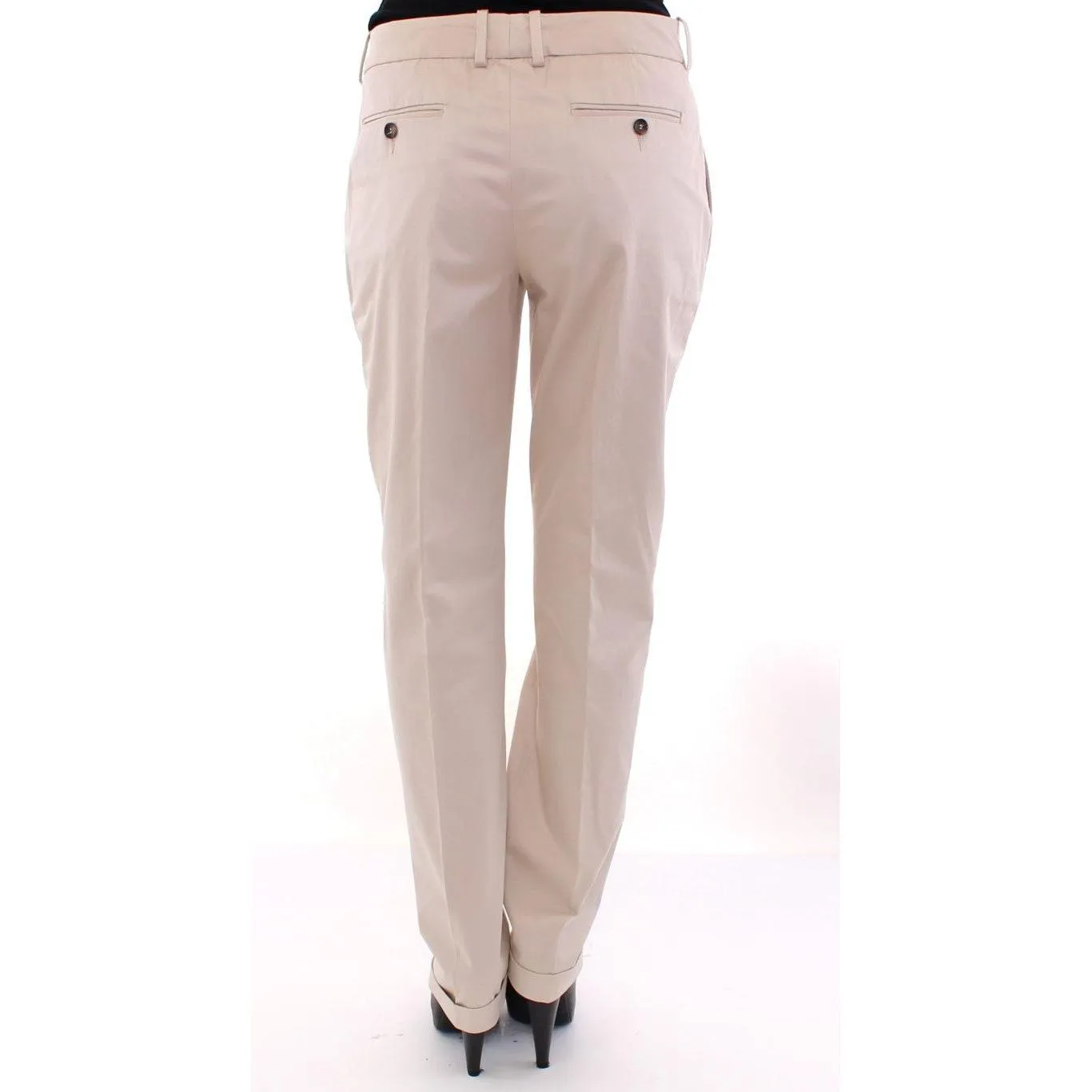 Dolce & Gabbana Elegant Beige Regular Fit Cotton Pants