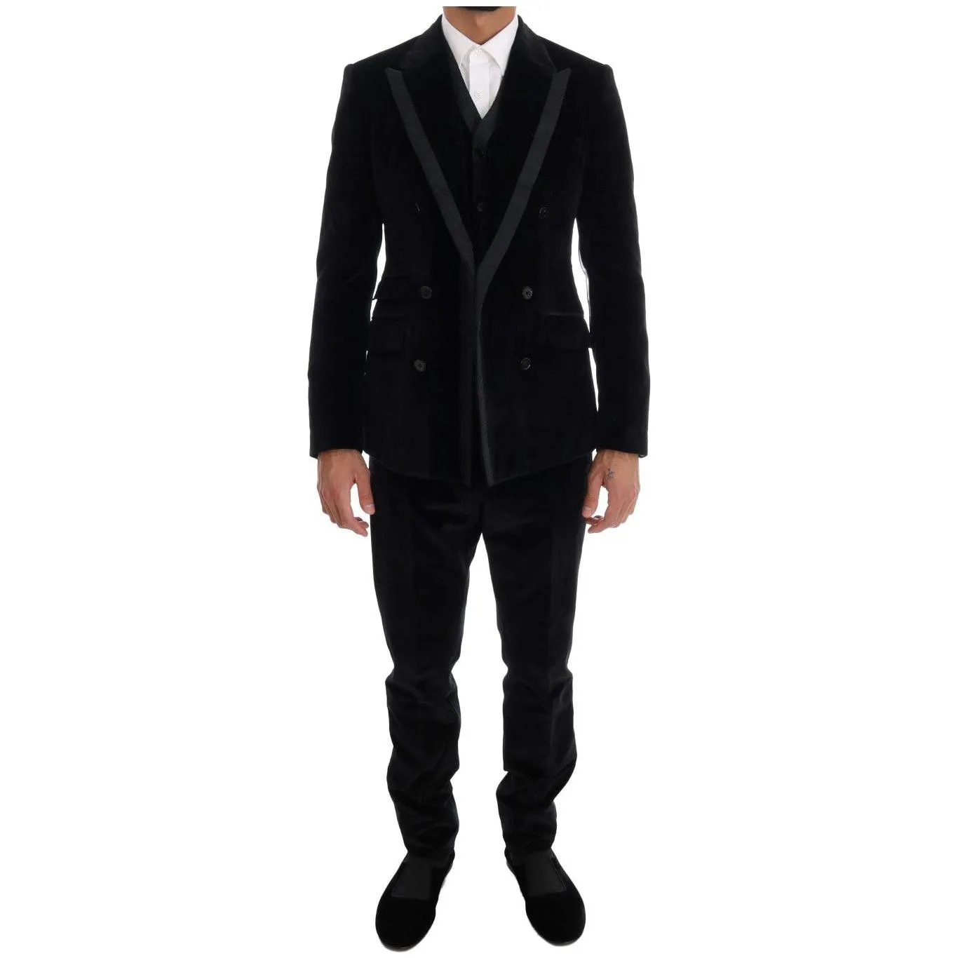 Dolce & Gabbana Elegant Black Slim Fit Three-Piece Suit