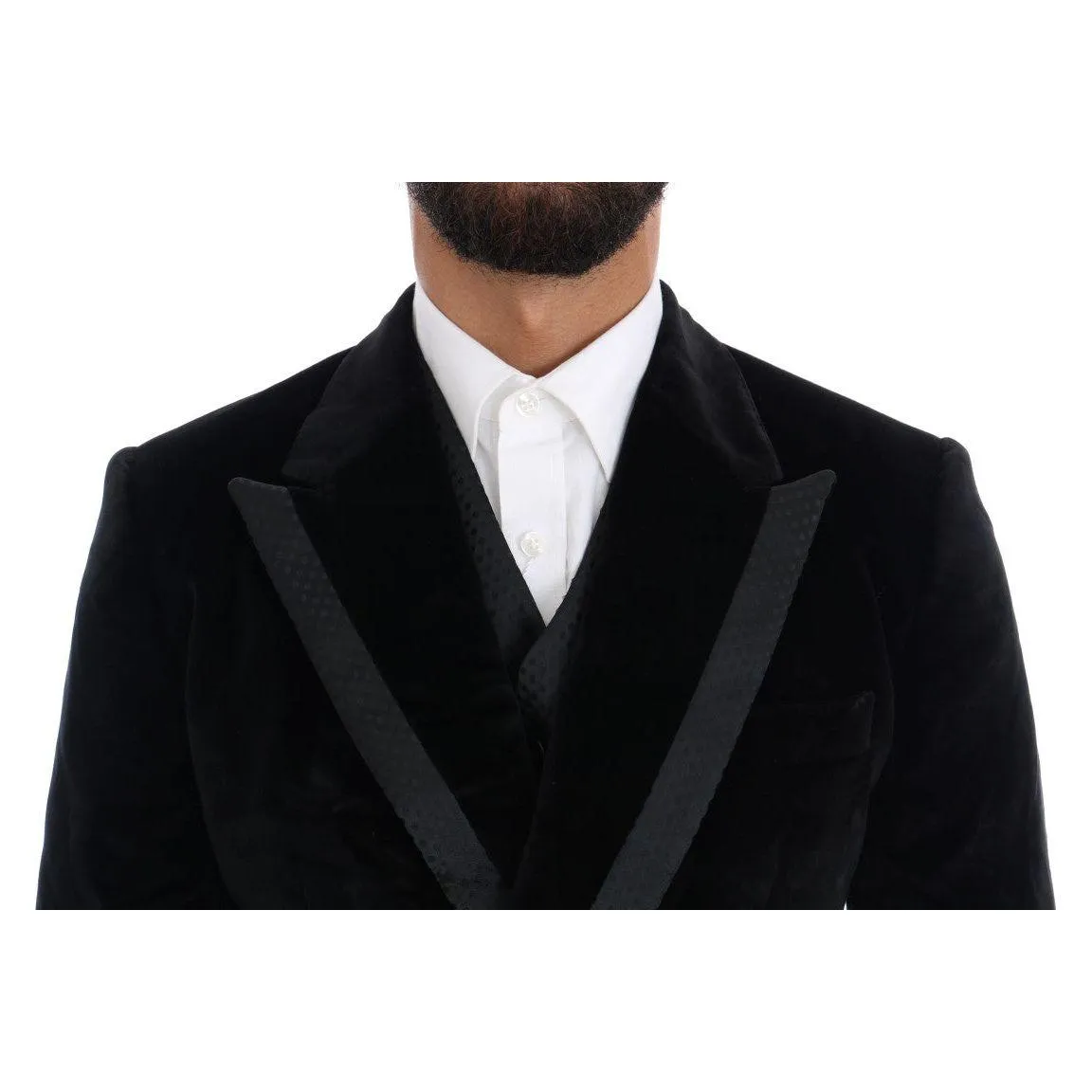 Dolce & Gabbana Elegant Black Slim Fit Three-Piece Suit