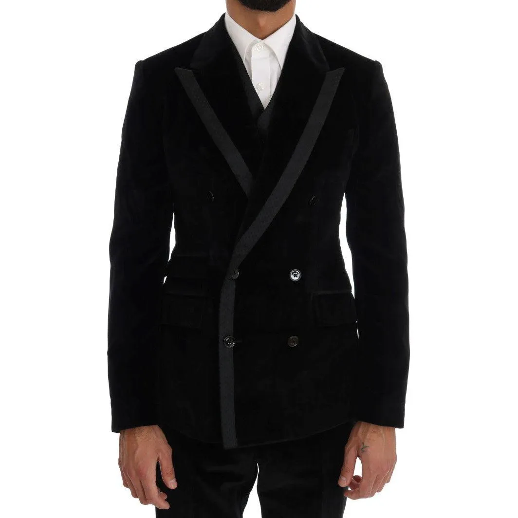 Dolce & Gabbana Elegant Black Slim Fit Three-Piece Suit