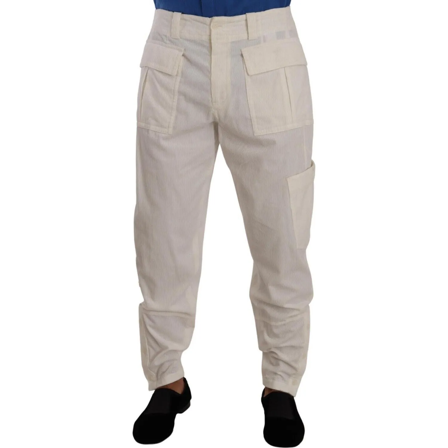 Dolce & Gabbana Elegant Off White Cargo Pants - Regular Fit