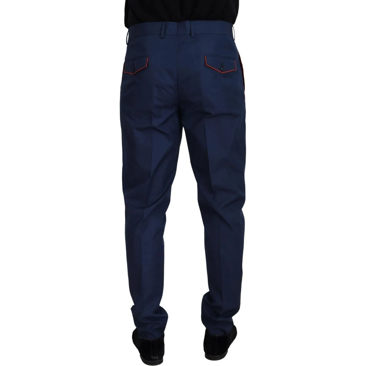 Dolce & Gabbana Elegant Slim Fit Chinos in Blue Silk Blend