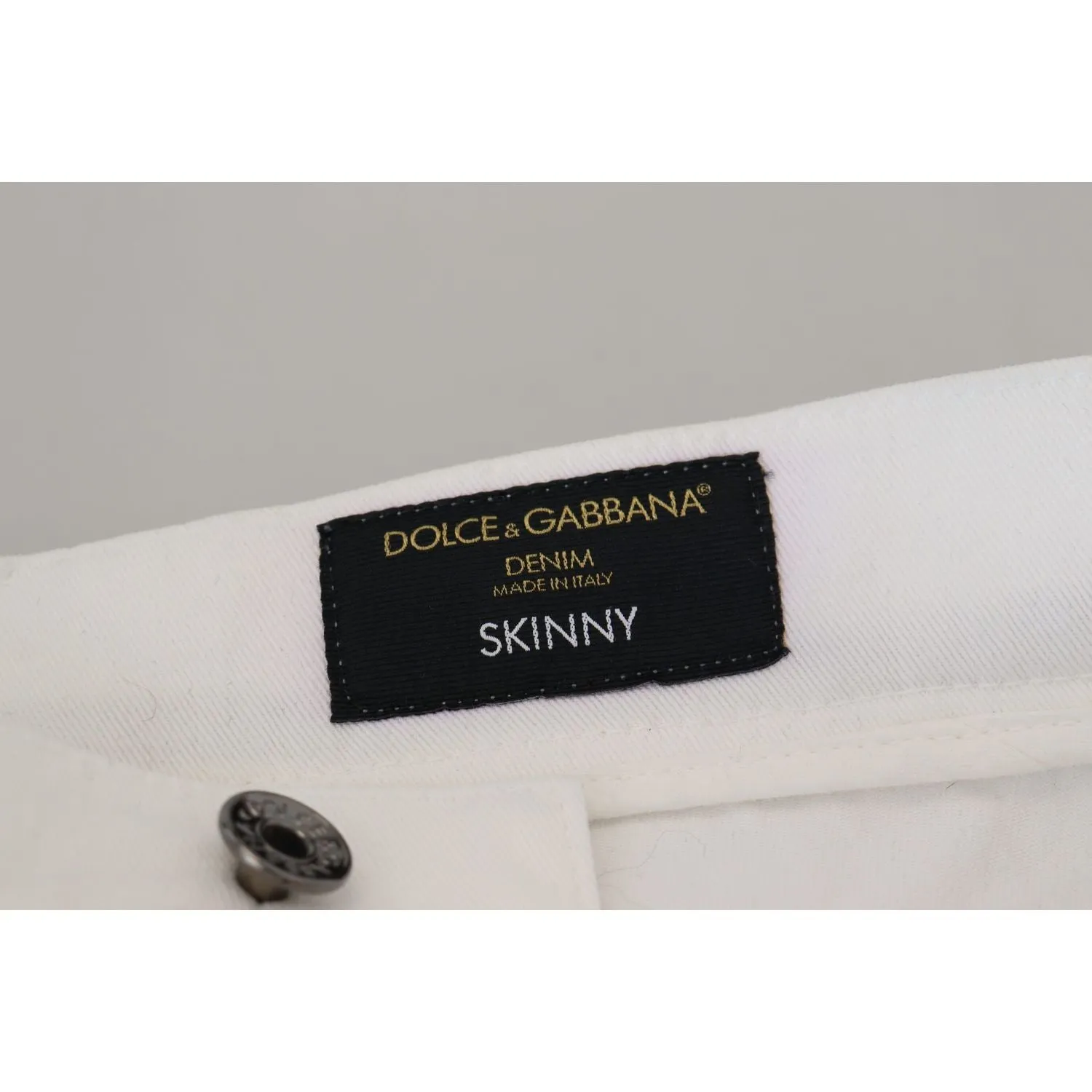 Dolce & Gabbana Elegant Slim Fit White Skinny Jeans