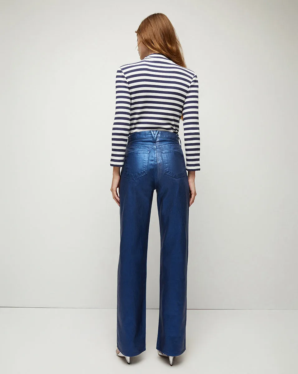 Dylan Metallic Straight-Leg Jean