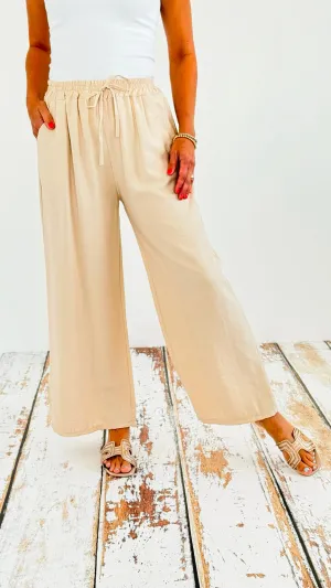 Easy Wear Italian Palazzos - Beige