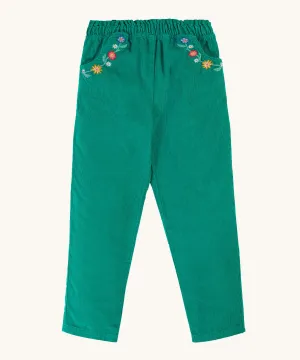 Frugi Paperbag Cord Trousers - Iguana/Flowers