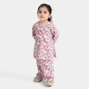 Girls Cotton Poplin Printed 2 Pcs Blossom-Multi