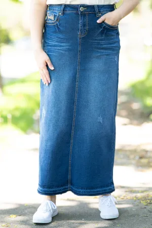 Hannah Indigo Wash Denim Skirt