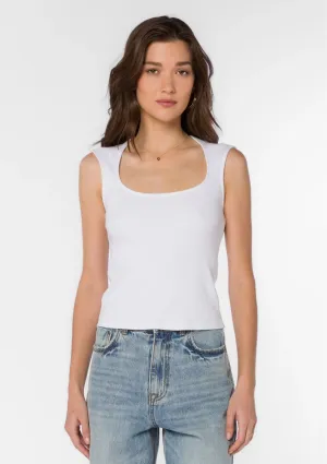 Hayes Knit Ribbed Top - White