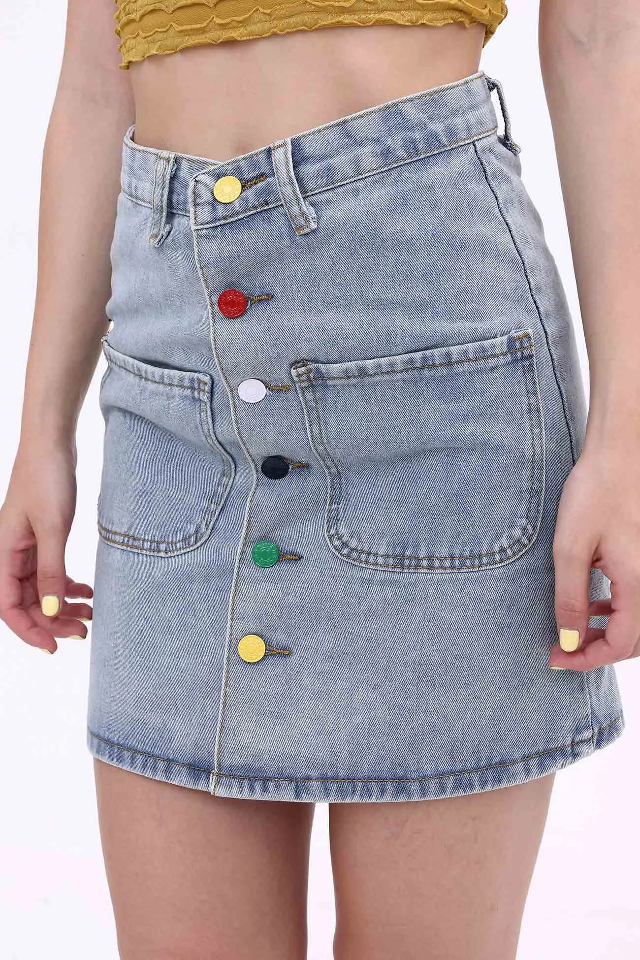 High Waist A-Line Mini Skirt