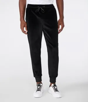 Karl Lagerfeld Velvet Track Pants, Black