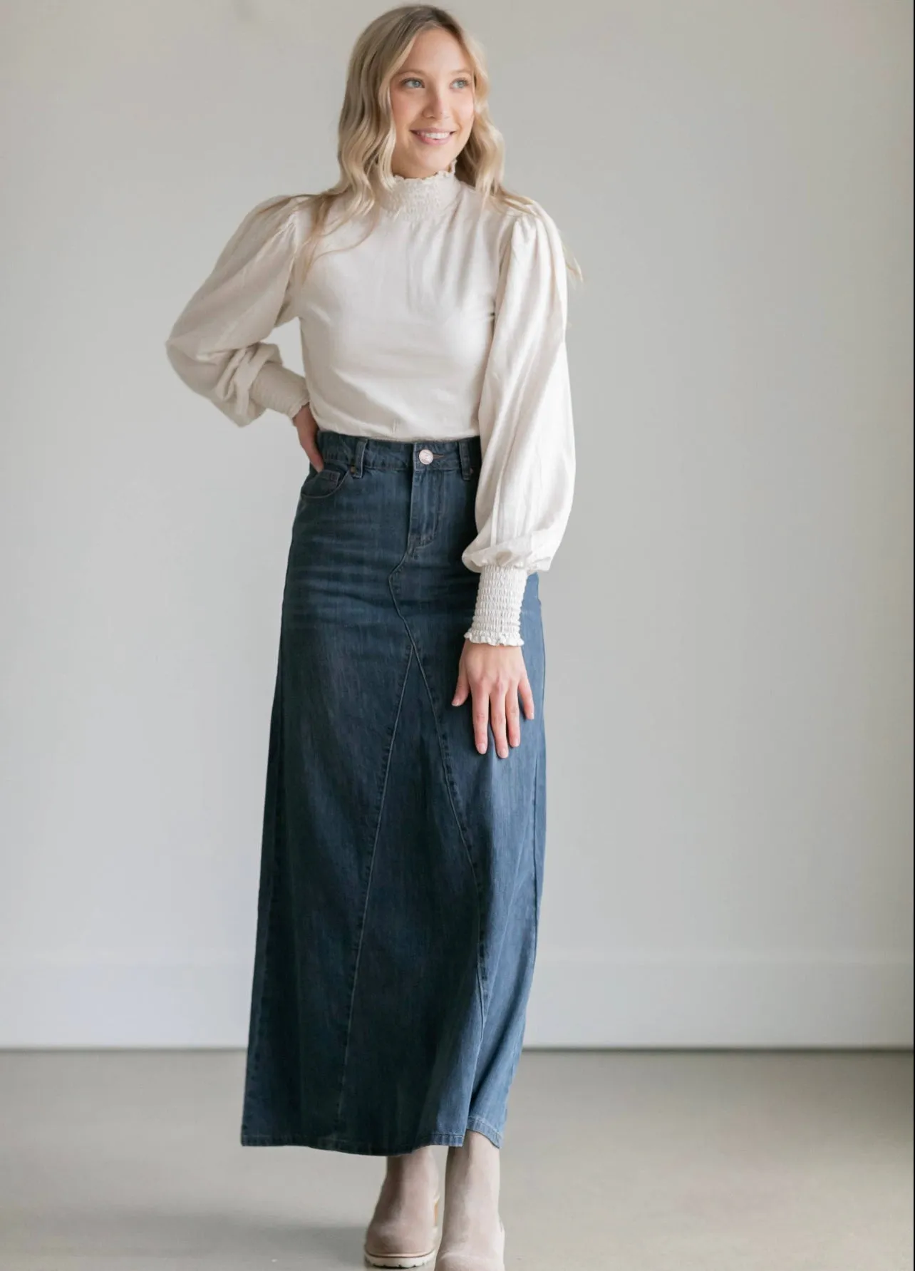 Katherine Long Denim Skirt