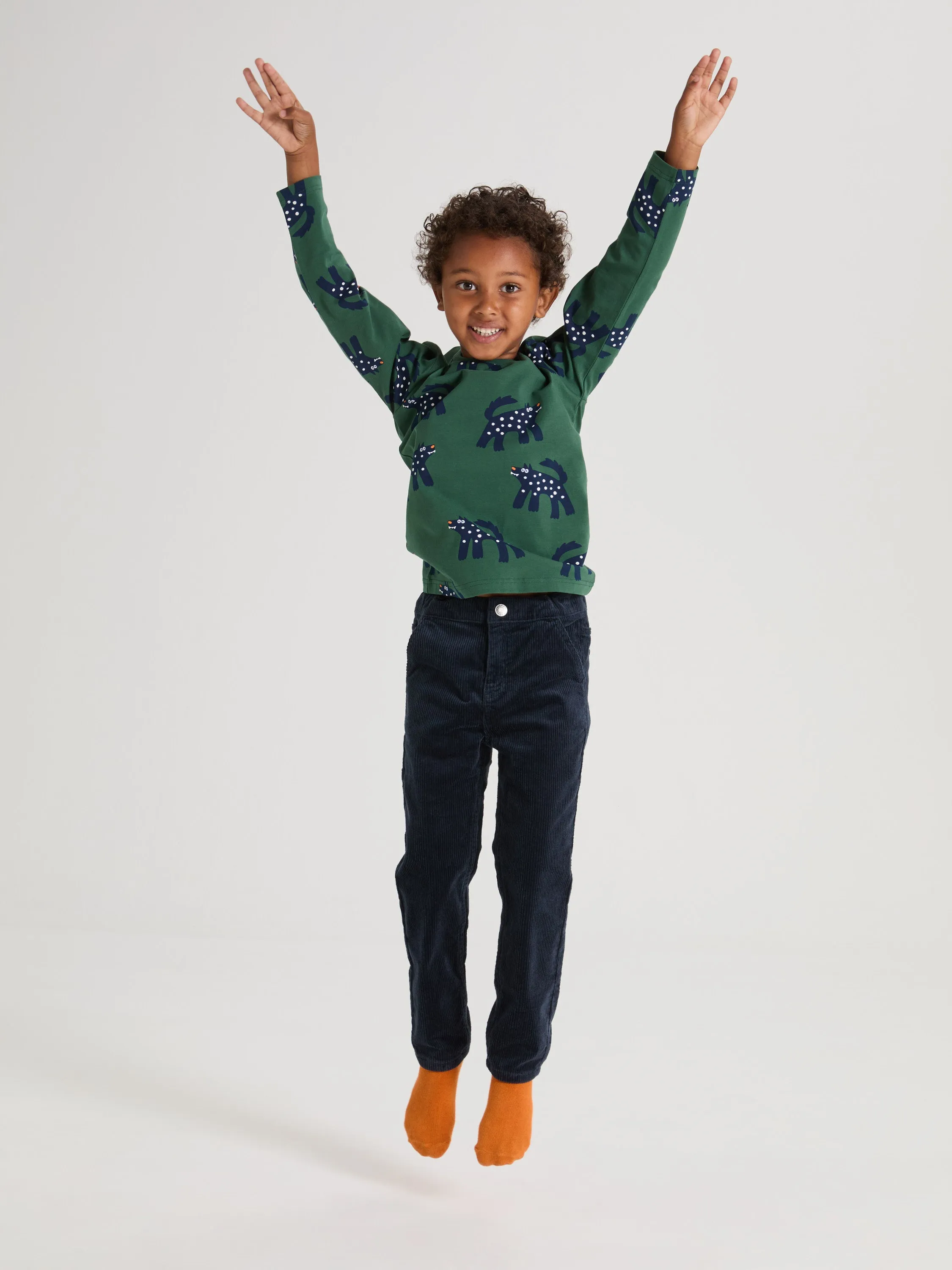 Kids Breathable Corduroy Trousers with Adjustable Waistband