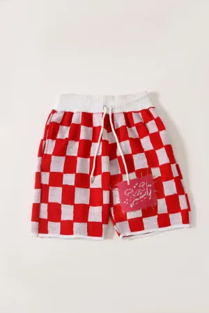 KNIT CHECK SHORTS