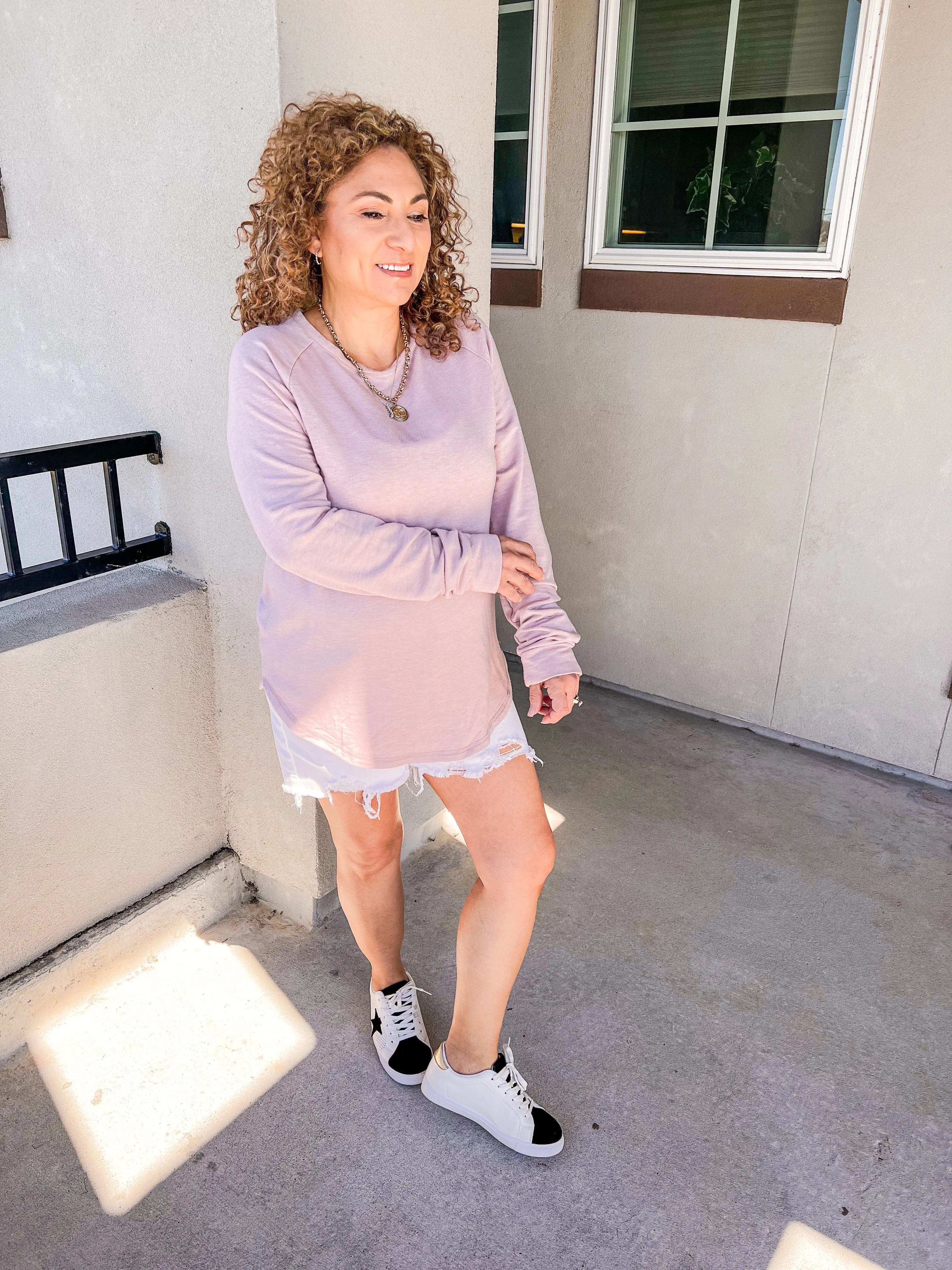 Love Actually Blush Pink Pullover Sweatshirt