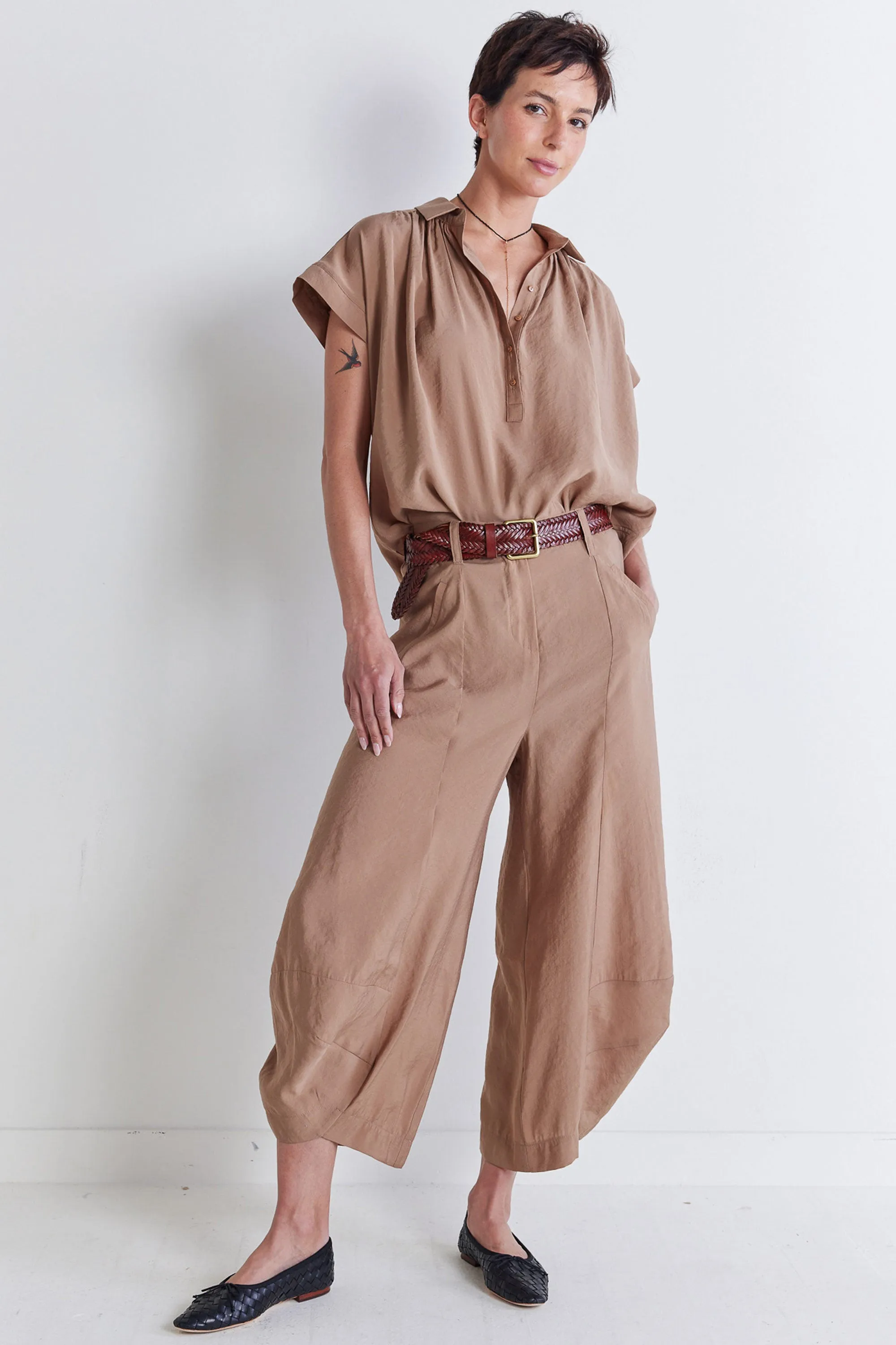 Not Your Average Wide Leg Light Poplin Pants