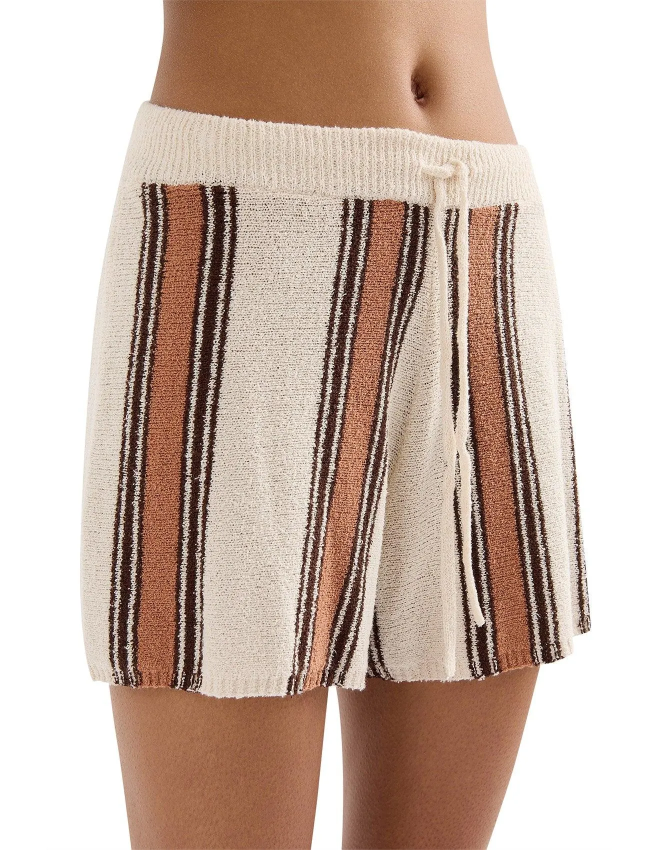 Nude Lucy Oda Knit Shorts in Manuka Stripe