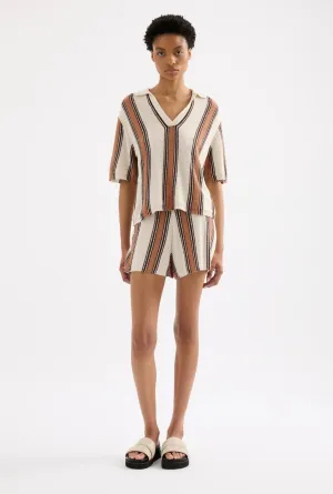 Nude Lucy Oda Knit Shorts in Manuka Stripe