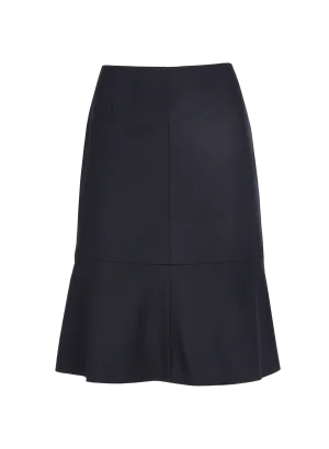 panelled wool knee-length skirt