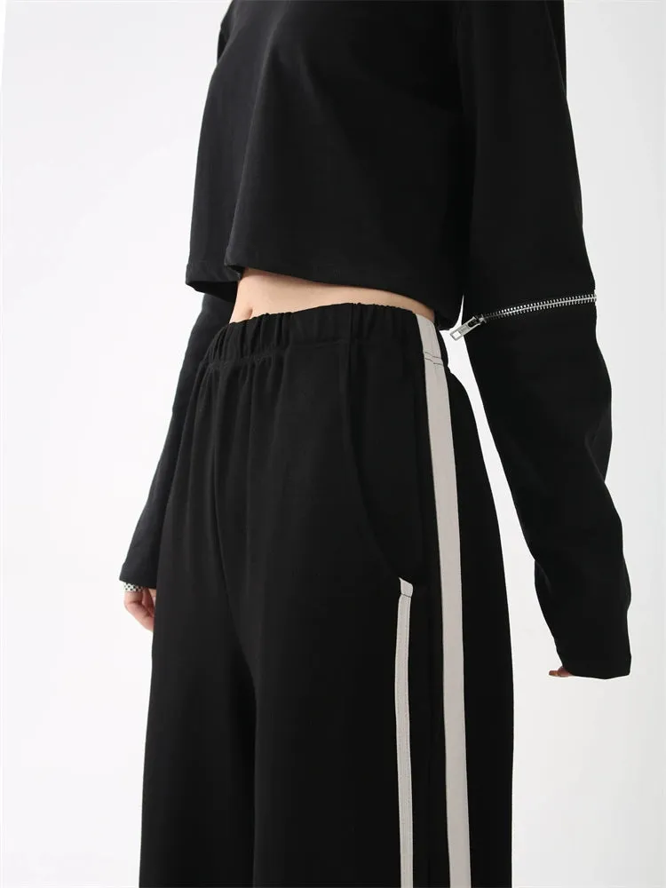 Striped Sweatpants & Wide-Leg Straight Casual Pants