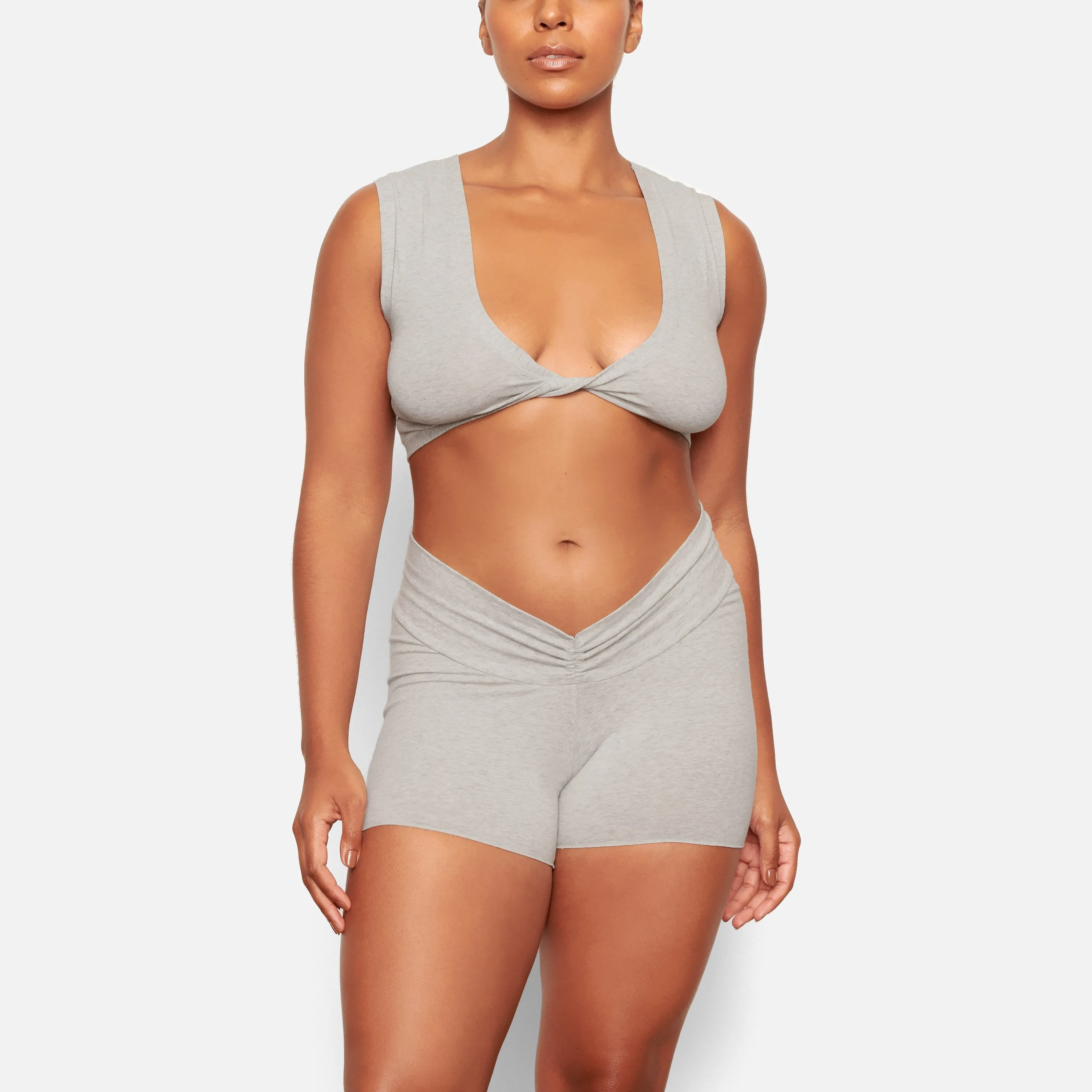 TWIST SHORT | LIGHT HEATHER GREY