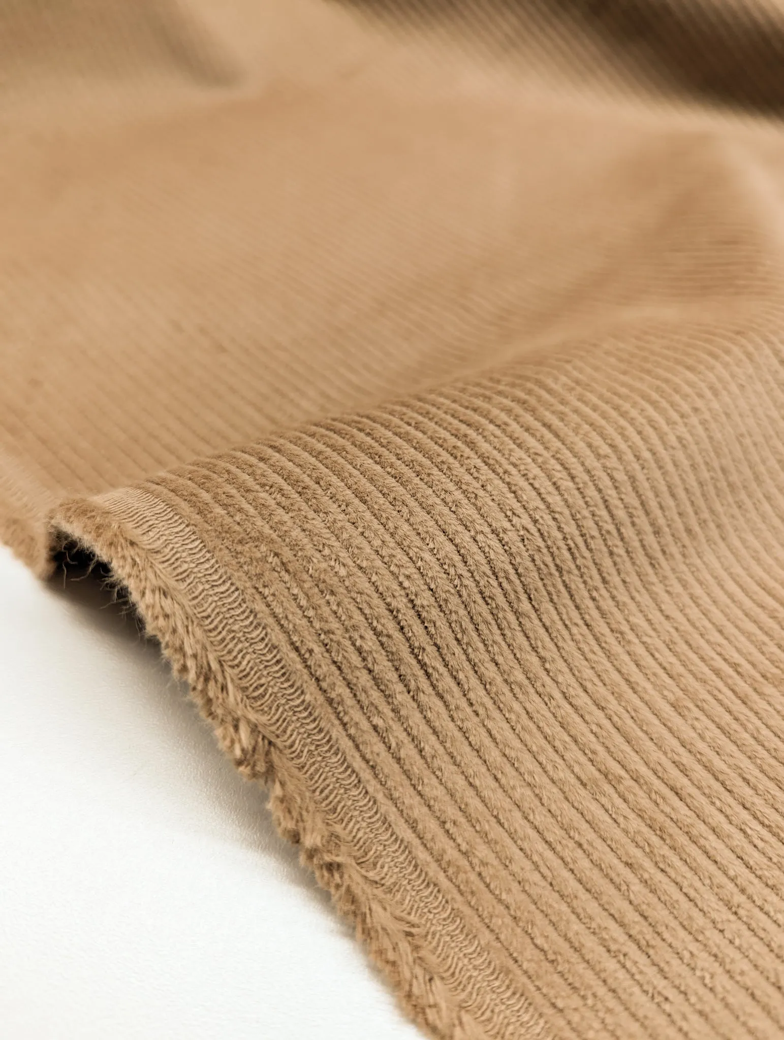 Wide Wale Stretch Cotton Corduroy - Sand