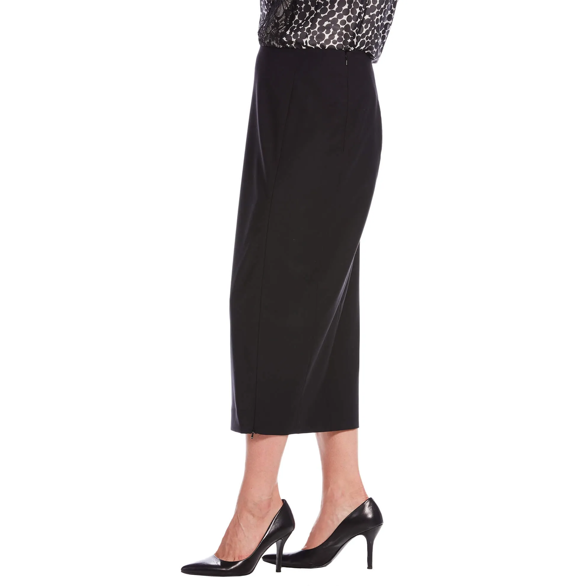 Zip-Slit Pencil Skirt